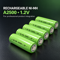 Batterie rechargeable NiMH 1,2 V 2500 mAh, cellule cylindrique pour jouets et outils électriques, Ni-MH rechargeable, hydride métallique de nickel