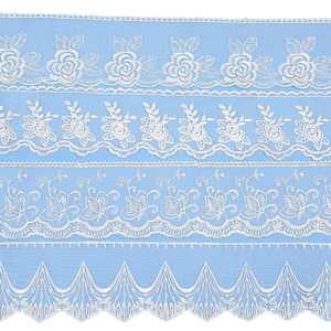Nouvelle conception écologique, dentelle brodée vintage florale de 10 cm, 100% polyester, garniture en guipure, tissu pour vêtements - Product Image 1