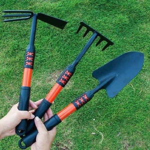 Ensemble d'outils de jardinage en fibre de verre à long manche : fourche, pelle, bêche, outils de creusement manuels, mini-râteau de jardin, fourche, pelle - Product Image 5