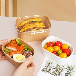 Bol en papier jetable de 390 cc en papier kraft avec couvercle pour la crème glacée, le yaourt et les desserts, pour l'industrie de la restauration - Product Image 4