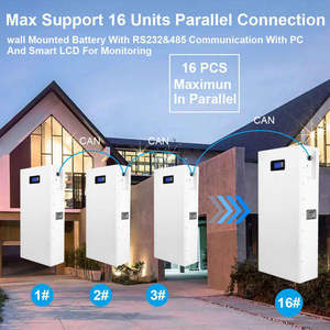 Batterie au lithium RS485 CAN <span class=keywords><strong>Pylontech</strong></span> pour montage au sol 48V 51.2V 200Ah 280Ah 300Ah 500Ah 600Ah 10KW 15KW pour stockage d'énergie domestique - Product Image 4