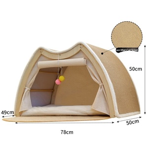 Maison-griffoir pour chat, tente pour animaux de compagnie, <span class=keywords><strong>lit</strong></span>-caverne confortable pour chats, nid semi-fermé pour animaux de compagnie, pour petits, moyens et grands chats - Product Image 5
