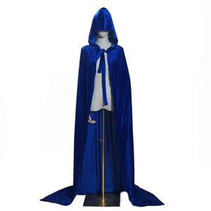 4ourcostumes Vente en gros de costumes d'Halloween en velours multicolores, cape pour femmes avec capuche, cape médiévale, robe de sorcier - Product Image 2