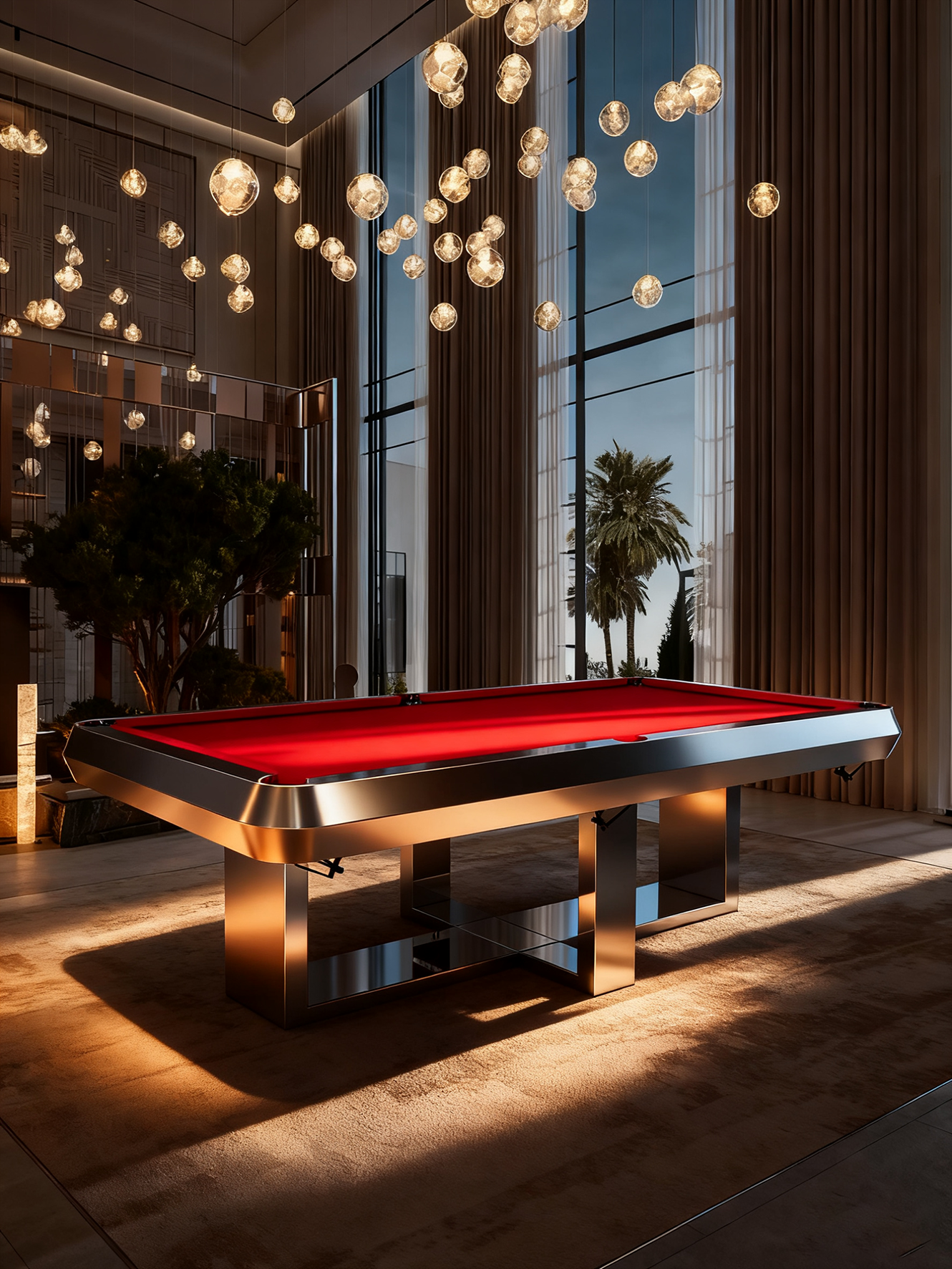 Table de billard rouge de 9 pieds [Accessoires de billard gratuits]