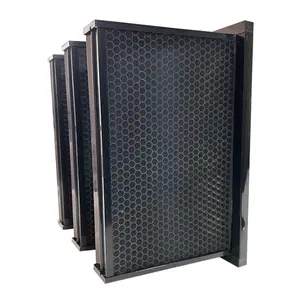 Air activated carbon adsorption filter screen plastic frame V-shaped honeycomb activated carbon particle high-efficiency filter