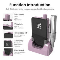 Machine à manucure automatique ODM multifonctionnelle, durable, haute vitesse 35000 tr/min, silencieuse, portable, professionnelle, avec support pour perceuse à ongles conique