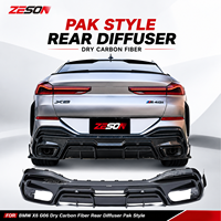 Diffuseur de pare-chocs arrière en fibre de carbone sèche ZESON style PAK pour BMW X6 G06 Pre-LCI LCI