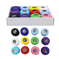 Set benang jahit katun 100% ", benang katun tenun celup warna-warni 12 buah kualitas tinggi