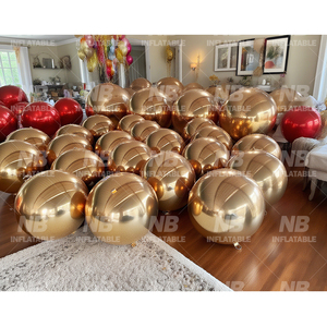 Fast Shipping Gold Inflatable Mirror <b>Balloon</b> PVC Ball Event Decoration Big Shiny <b>Customized</b> Decoration Inflatable Mirror Ball Fa - Product Image 2