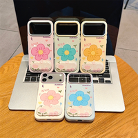 Coque de téléphone Lichicase estivale avec motif floral rose, bleu et jaune pour ZTE Blade A36 A56 Pro A76 avec support intégré