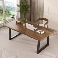 Bureau double simple en bois massif, écologique et durable, pour l'apprentissage et l'écriture des enfants à la maison, petite table de conférence longue pour ordinateur