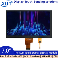 7 Zoll TFT LCD Display Bildschirm 1024x600 LVDS-Schnittstelle Kapazitives Touchpanel (CTP) LED-Hintergrundbeleuchtung 350 Helligkeit BOE Marke