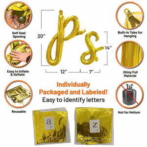 Globos de Letras Cursivas Personalizadas de la A a la Z, Globos de Letras del Alfabeto en <span class=keywords><strong>Minúsculas</strong></span>, Globos de Mylar para Decoración de Fiestas de Cumpleaños - Product Image 2