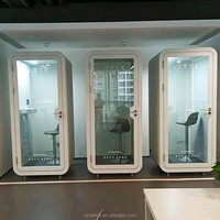 Cabine de réunion insonorisée en acier pour bureau, isolation phonique pour usage domestique, hôtelier, hospitalier, scolaire - Design moderne, studio d'enregistrement