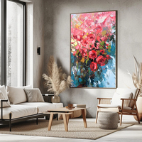 Peinture murale en porcelaine de cristal abstraite de luxe moderne, faite à la main et peinte à la main, multi-tailles, décoration de salon