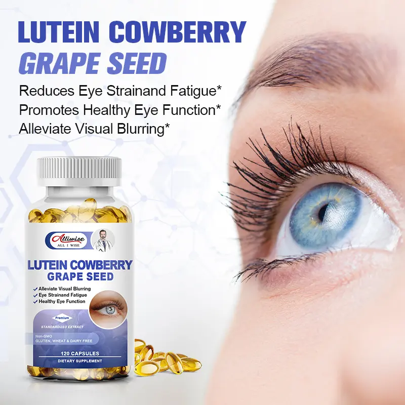 Voedingssupplement Luteïne Cowberry Druif Pit Extract Capsule 120Pcs Oogfunctie Gezondheid Luteïne Capsule