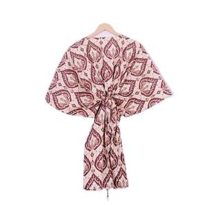 Kaftan 100 % coton tissé naturel pour femme, imprimé indien, style ample, tenue décontractée d'été, idéal pour se détendre au printemps - Product Image 4