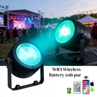 Projecteur LED sans fil professionnel 30W RGBWA UV 6-en-1 COB, sur batterie, pour événements DJ, rechargeable