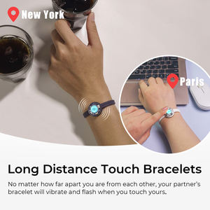 Mode bijoux intelligents <span class=keywords><strong>totwoo</strong></span> Candy Collection Single Wave Bracelets tactiles longue distance bleu foncé pour les couples - Product Image 2