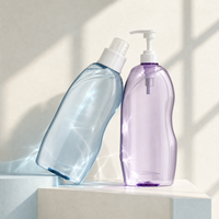 Bouteille vide en plastique bleu clair de 1200 ml avec pompe à lotion, nouvelle conception personnalisable en usine pour savon liquide