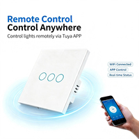 UBARO Interruttore a Muro Touch WiFi Tuya 3 Gang con Filo Singolo, Cornice in Ferro, Funzione Timer, Condivisione Dispositivi, Compatibile con Alexa, Yandex, Alice, Interruttore Intelligente per Luci