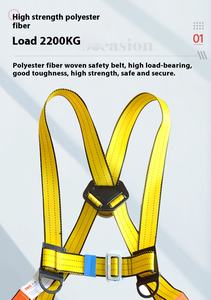 <span class=keywords><strong>Harness</strong></span> Keselamatan Poliester Kekuatan Tinggi untuk Konstruksi Industri, 5 Titik, Tali Penyelamat, Panjat Tebing, D-Ring Baja Tahan Karat, 200kg - Product Image 3
