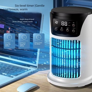 Ventilateur rafraîchisseur d'air évaporatif USB durable, 3 vitesses, avec minuterie, humidificateur, éclairage LED coloré pour la maison, la chambre, le bureau, l'utilisation sur le bureau - Product Image 3