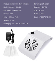 Extracteur d'ongles professionnel OEM ODM 80W, 4500 tr/min, vitesse réglable, faible bruit et repose-main givré pour les vendeurs e-commerce