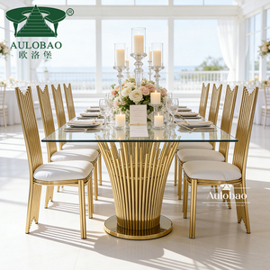 Gold Stainless Steel Eco-Friendly Wedding Dinner <b>Table</b> for Events - Product Image 2