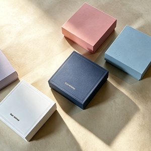 Minimalist Top and Bottom Jewelry <b>Gift</b> <b>Boxes</b> Wholesale Custom Brand Printed <b>Small</b> Square <b>Cardboard</b> <b>Boxes</b> for Luxury Jewelry - Product Image 2