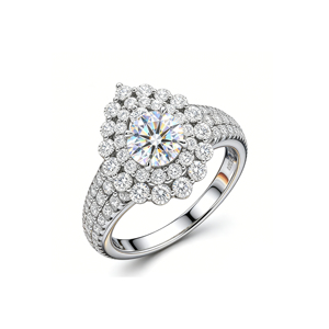 Bague de fiançailles en or massif 925/10K/14K/18K sur mesure avec diamant rond brillant de 1,0 carat de qualité VVS-VS, cultivé en laboratoire. - Product Image 1