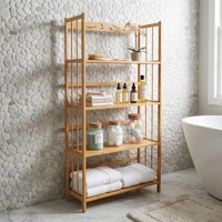 Estantería de Bambú de 4 Niveles, Moderna y Autoportante, para Sala de Estar y Dormitorio, para Jardineros de Interior