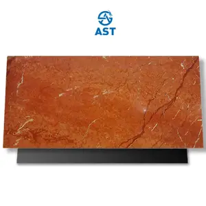 AST ODM/OEMマーマー最高品質のマーマー赤い大理石と白い静脈Rojoコーラル大理石スラブトップ用