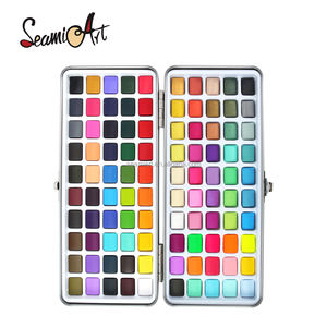 SeamiArt 100 colori solido artista pittura ad acquerello set mezza padella aquarelle con scatola di latta per forniture acuaracao aquarela - Product Image 3