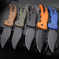 Couteau de poche pliant, lame en acier D2, revêtement noir, 6 couleurs, manche en nylon et fibre de verre, léger, pour femmes, EDC, extérieur, OEM