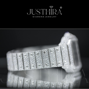 Indian Manufactured Minimalist Moissanite Diamond Quartz <b>Watch</b> Stainless Steel Casual Fashion <b>Wrist</b> <b>Watch</b> Available For Sale - Product Image 2