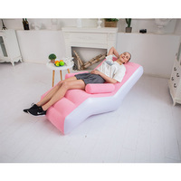 Sofa gonflable floqué de chaise paresseux de conception moderne de PVC pliable caractéristique pour des loisirs à la maison de salon ou l'usage extérieur