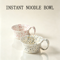 Grandes tasses à motif encre, bols à flocons d'avoine en céramique, bols à ramen, bols à dessert, mugs de grande capacité pour couples, bols en céramique créatifs