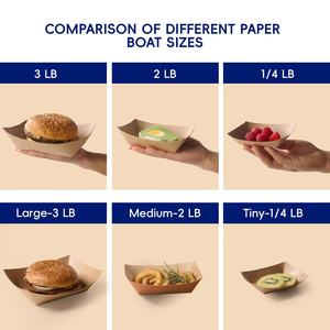 Barquette jetable rectangulaire en papier kraft biodégradable de qualité alimentaire pour frites, idéale pour la restauration rapide, options personnalisables - Product Image 2