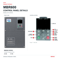Variateur de fréquence 37 KW VFD MBR600 380 V triphasé à contrôle vectoriel pour moteurs et systèmes d'automatisation industrielle