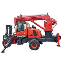 Grue télescopique de chariot élévateur de flèche de 3 à 8 tonnes, grue de potence de chariot élévateur 4WD tout-terrain, grue modifiée de queue de chariot élévateur