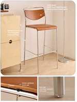 Chaise de bar Bauhaus du milieu du siècle, minimaliste, haute, design rétro, en acier inoxydable, pour la maison, le café ou l'hôtel