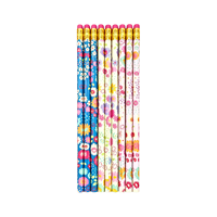Crayons HB à motif floral Flowood avec gomme, ensemble de crayons en graphite à motif de fleurs mignonnes pour l'école, l'écriture, le dessin, la papeterie