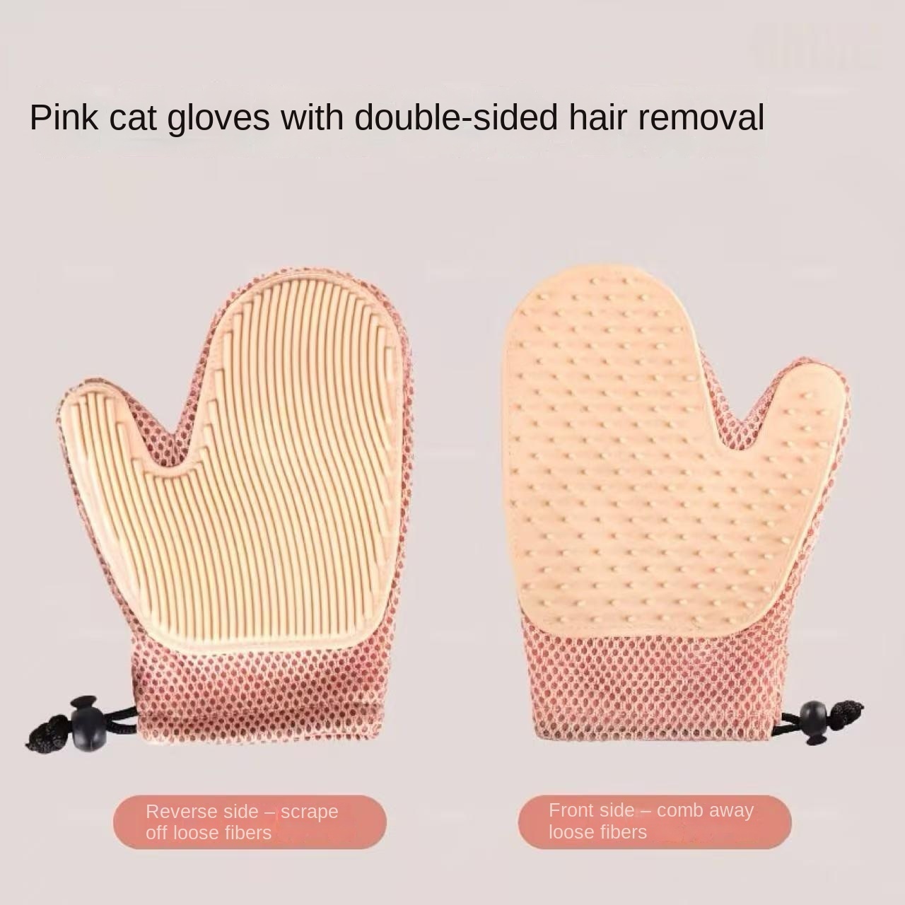 Double-sided cat gloves new "light pink]