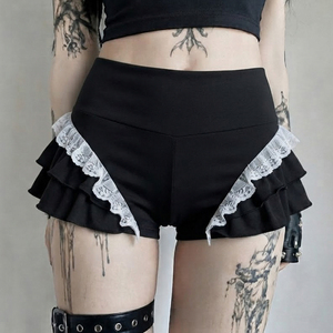 Shorts de moda transfronterizos con encaje, cintura baja, volantes multicapa, pantalones cortos ajustados únicos para mujer, estilo Hot Girl - Product Image 2
