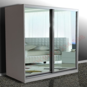 <b>Silver</b> or Aluminum <b>Mirror</b> Sliding Wardrobe Doors Made of Glass for Elegant Home Decor - Product Image 2