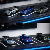 Voiture RC électrique miniature en métal à grande vitesse 1/64 pour enfants, télécommande, échelle 1:64, comprend un câble USB et une boîte cadeau avec lumière LED