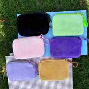 Monedero de Felpa Cuadrado de Color Sólido, Bolsa para Guardar Auriculares de Color Caramelo, Mini Cartera con Cierre, Regalo Promocional para Estudiantes - Product Image 2