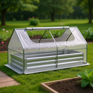 Bac à légumes surélevé 6x3 pieds avec couverture de serre et fenêtres enroulables pour la culture de légumes à domicile - Product Image 2