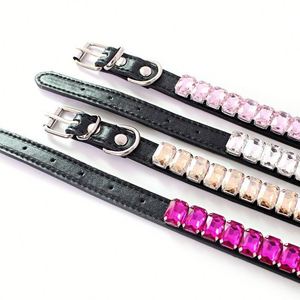 Colliers pour chiens en strass scintillants, en cuir PU, avec cristaux de verre et diamants, pour chiots, roses et bleus, avec laisses, accessoires pour chiens - Product Image 3